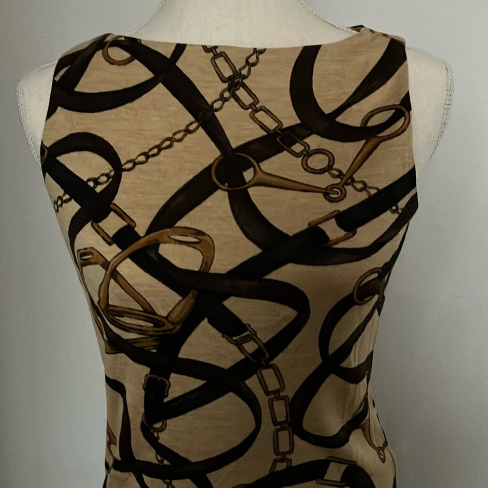 Ralph Lauren vintage sleeveless top. Equestrian motifs.